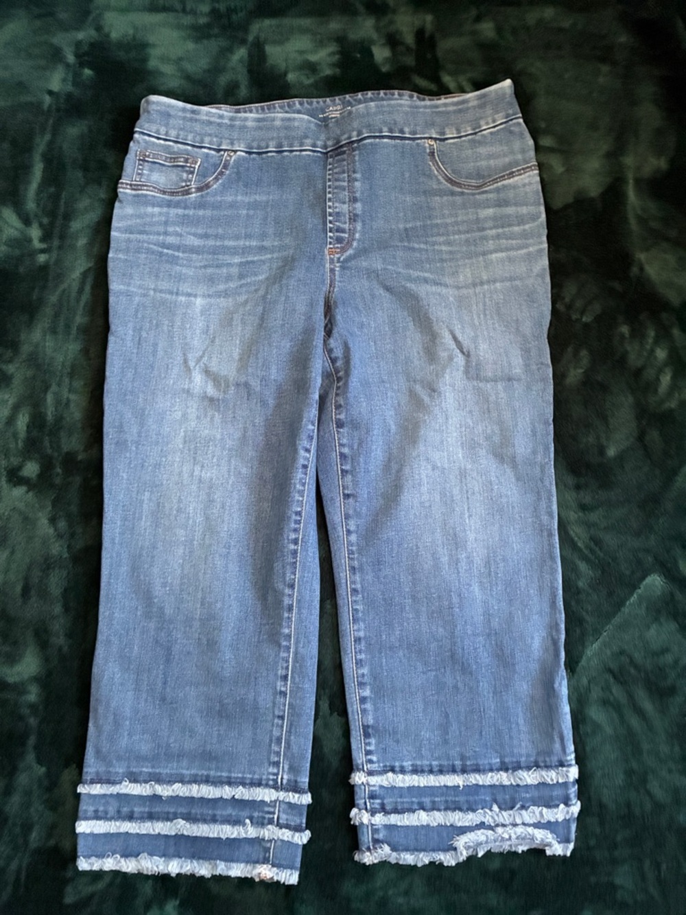 Chico's Indigo Cropped Jeans with Triple Frayed Hem